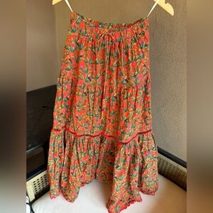 FARM Rio Colorful Floral Maxi Skirt 100% Cotton